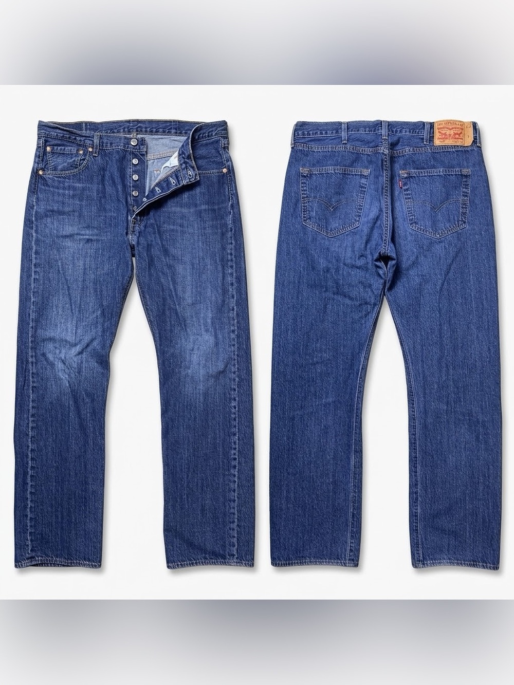 Levis 501 Jeans Men’s Size 38x32 Blue Button Fly Denim Jeans